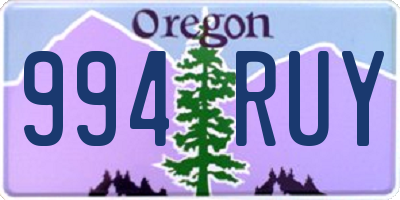 OR license plate 994RUY