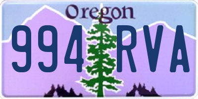 OR license plate 994RVA