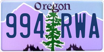 OR license plate 994RWA