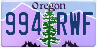 OR license plate 994RWF