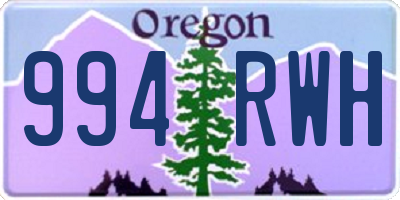 OR license plate 994RWH