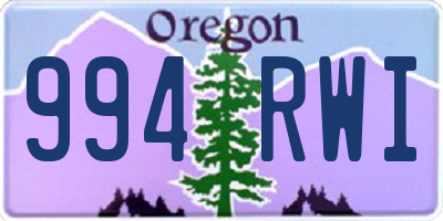 OR license plate 994RWI