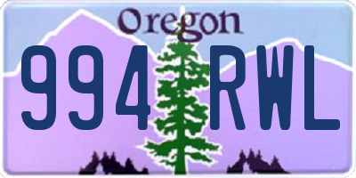 OR license plate 994RWL