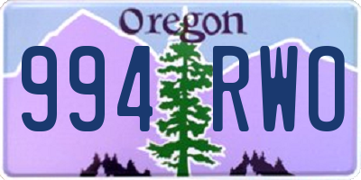 OR license plate 994RWO