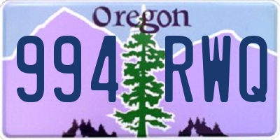 OR license plate 994RWQ