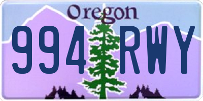 OR license plate 994RWY