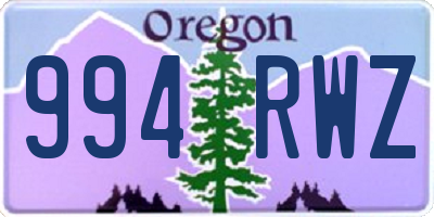 OR license plate 994RWZ