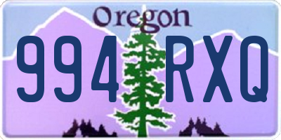 OR license plate 994RXQ