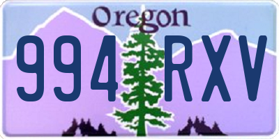 OR license plate 994RXV