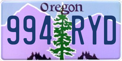 OR license plate 994RYD
