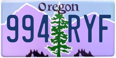 OR license plate 994RYF