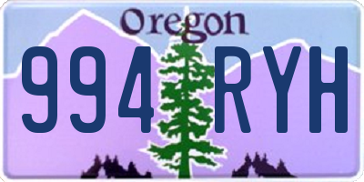 OR license plate 994RYH