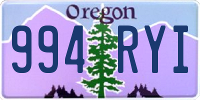 OR license plate 994RYI