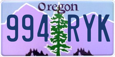 OR license plate 994RYK