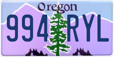 OR license plate 994RYL