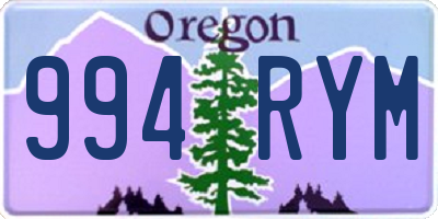 OR license plate 994RYM