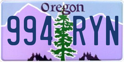 OR license plate 994RYN