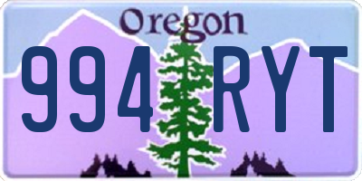 OR license plate 994RYT