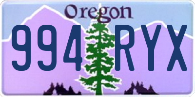 OR license plate 994RYX