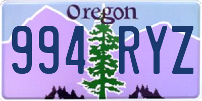 OR license plate 994RYZ
