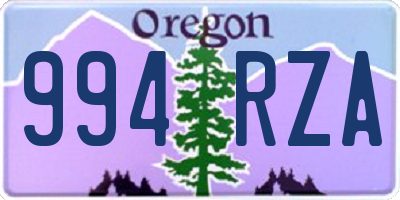 OR license plate 994RZA
