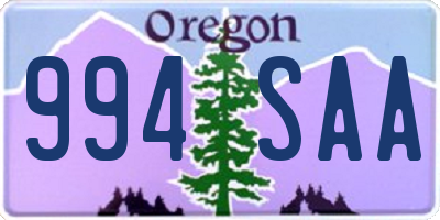 OR license plate 994SAA