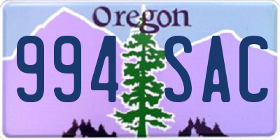 OR license plate 994SAC