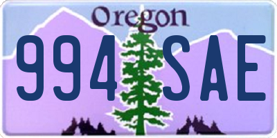OR license plate 994SAE