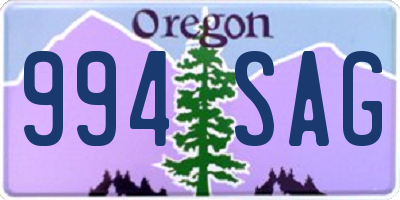 OR license plate 994SAG