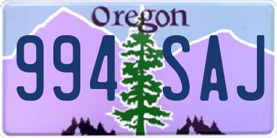 OR license plate 994SAJ