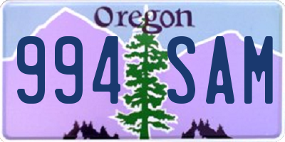 OR license plate 994SAM