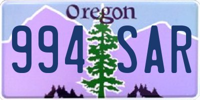 OR license plate 994SAR