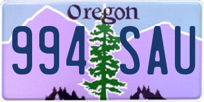 OR license plate 994SAU