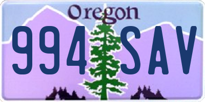 OR license plate 994SAV