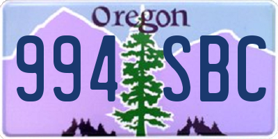 OR license plate 994SBC