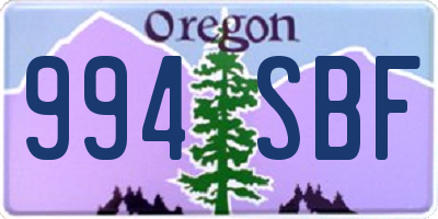 OR license plate 994SBF