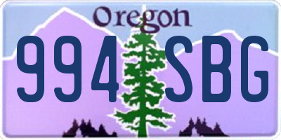 OR license plate 994SBG