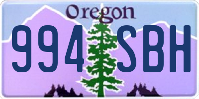 OR license plate 994SBH