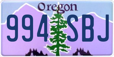 OR license plate 994SBJ