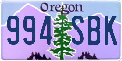 OR license plate 994SBK