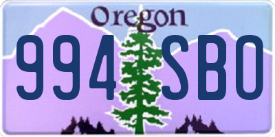 OR license plate 994SBO