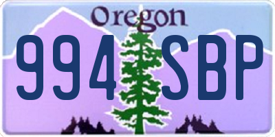 OR license plate 994SBP