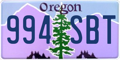 OR license plate 994SBT