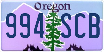 OR license plate 994SCB