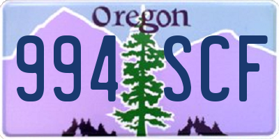 OR license plate 994SCF