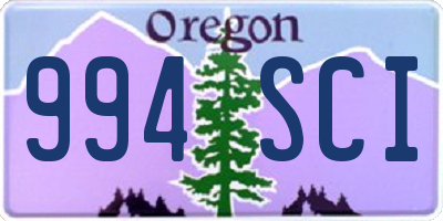 OR license plate 994SCI