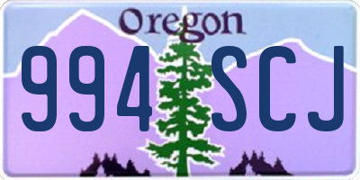 OR license plate 994SCJ