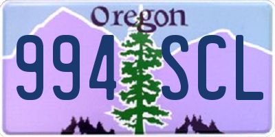 OR license plate 994SCL