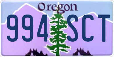 OR license plate 994SCT