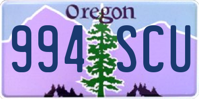 OR license plate 994SCU